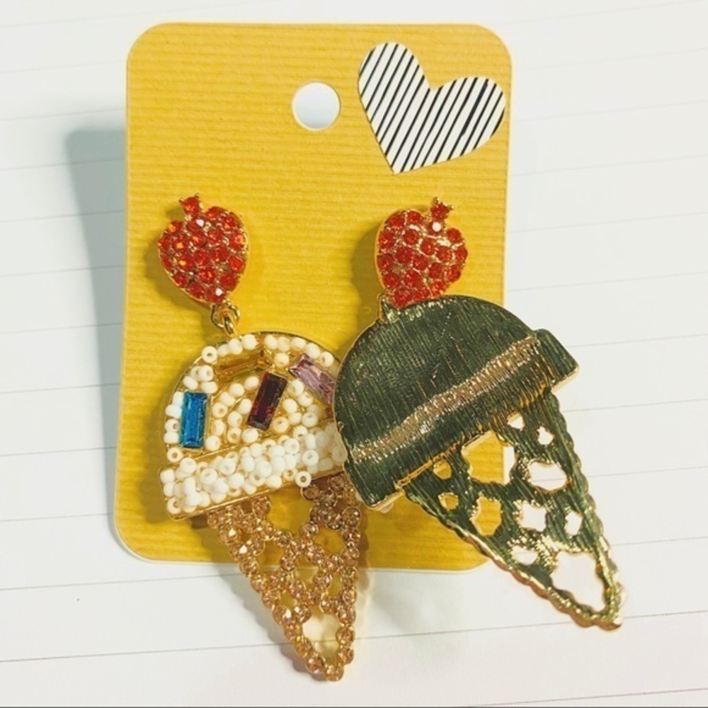 Ice cream special multi‎ rhinestone earrings - Picture 3 of 4